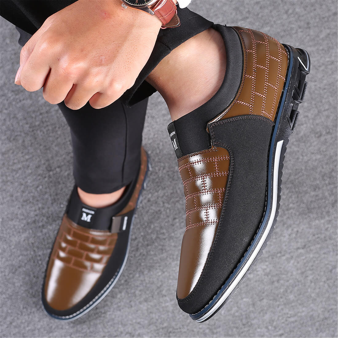 Slip-On Orthopedic Leather Shoes