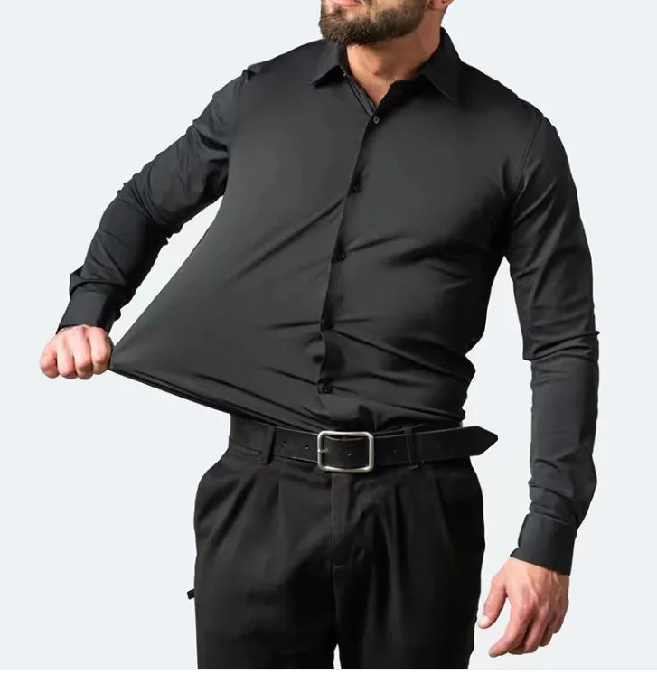 no iron men's dress shirt DS100 Black Non Iron Dress Shirt 16.5 2/3
