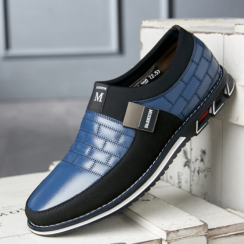 slip on dress shoe Gatsby Shoes Slip-On Derby All-Day Comfort Leather Shoe Blue / 10