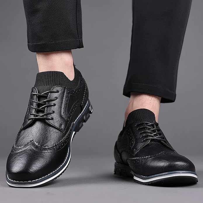 black slip on dress shoes Genuine Grip Men Slip-Resistant Slip-on Work Shoe, On Shoes In Black Gatsby Shoes Oxford Classic Slip-On
