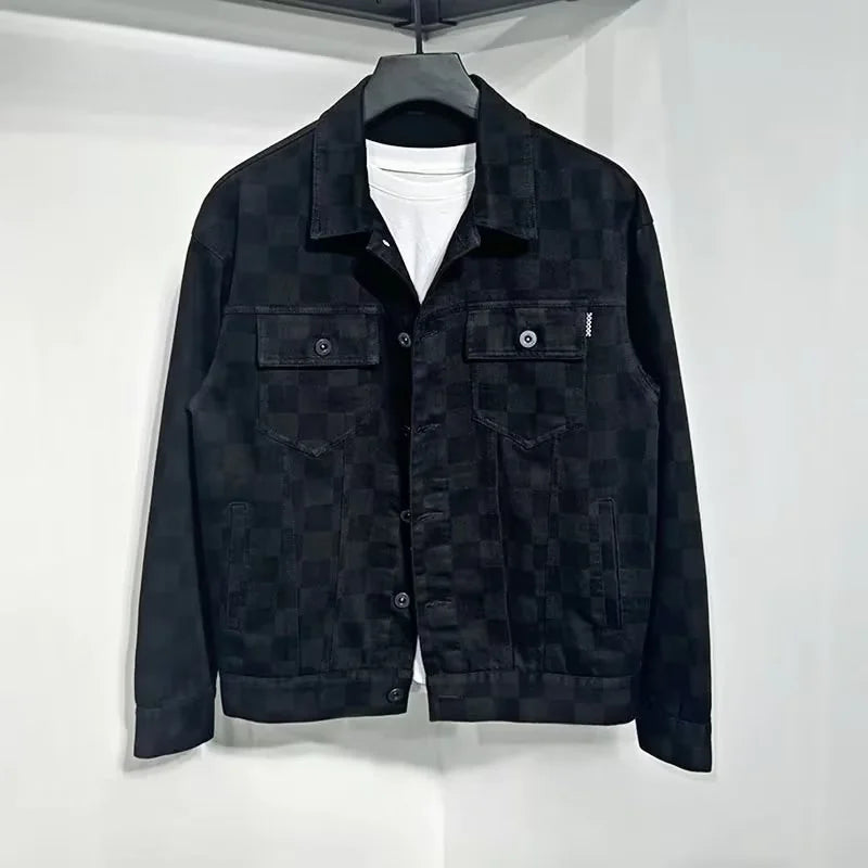 Gatsby Checkered Casual Denim Jacket